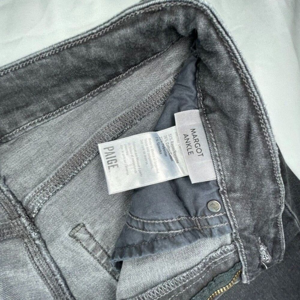 PAIGE Jeans Sz 28 Women's Margot Ankle Black Wash Comfort Stretch Spandex Pants - Picture 11 of 14